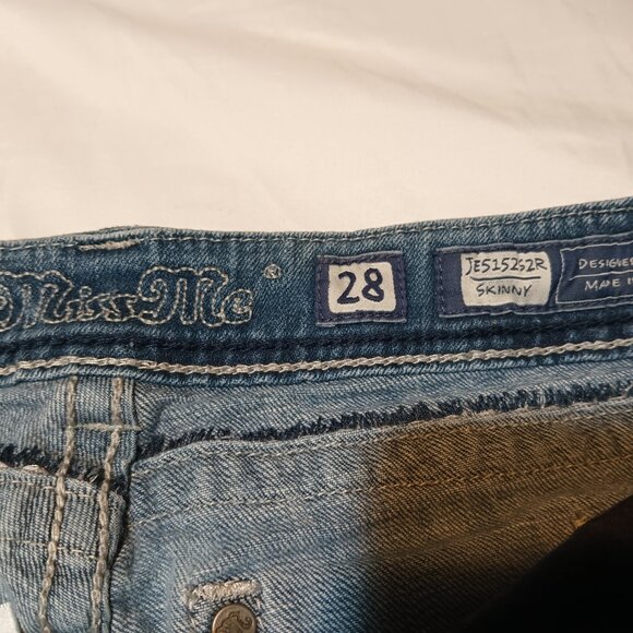 Miss Me Jeans – S 28 Skinny Distressed Jeans– Embellished Pockets - Picture 14 of 14